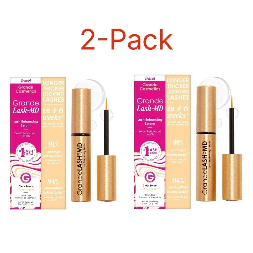 2-Pack Grande Cosmetics GrandeLASH-MD Lash Enhancing Serum 1 ml Peptide Vitamin